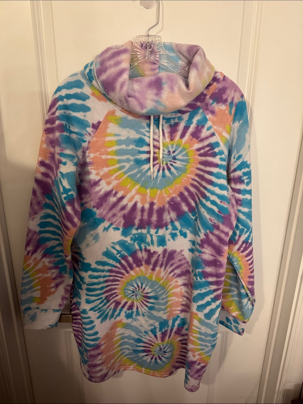 Almost Famous Tie-Dye Cowl Neck Pullover - Blue, Purple, Yellow, Pink, White